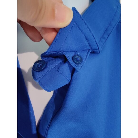 Reel Legends Shirt Women's XL Navy Blue Button Up Fishing Vented Top Pockets - Picture 5 of 9